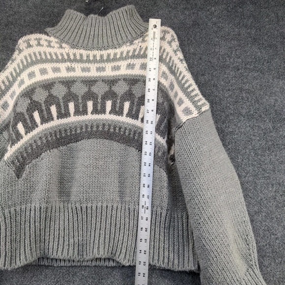 Pringle of Scotland x H&M Women's Cropped Sweater Gray Medium Fair Isle - Picture 10 of 12